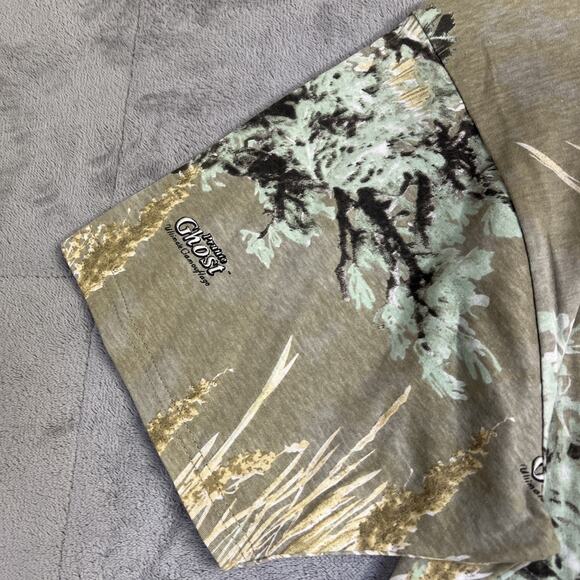Ghost Camo Tee Shirt Mens Large Tan Multi Cotton Hunting Tactical Military - Picture 3 of 10